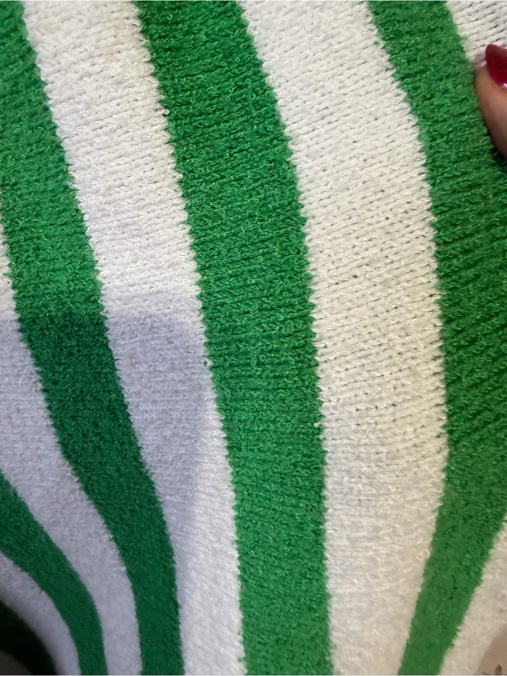 Green and White Striped Men’s Sweater
